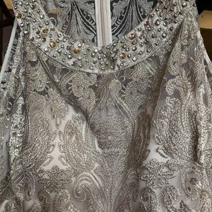 Long formal gown-cream, gold